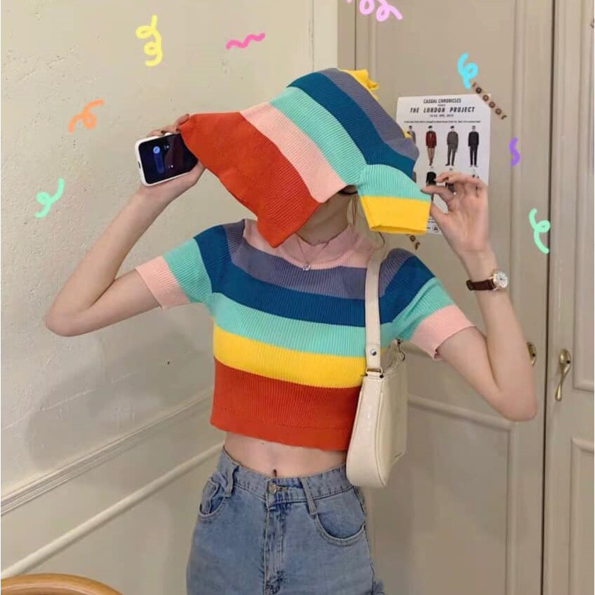 Áo len croptop 7 màu