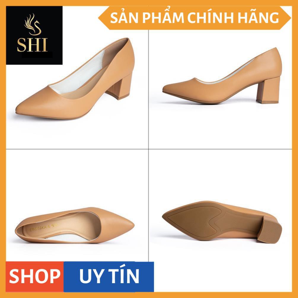 Giày cao gót Erosska thời trang mũi nhọn kiểu dáng cơ bản cao 5cm màu bò _ EP011 | BigBuy360 - bigbuy360.vn