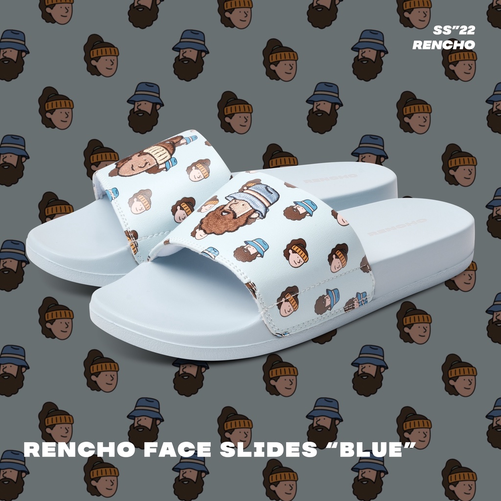 Dép quai ngang cao cấp RENCHO FACE XANH