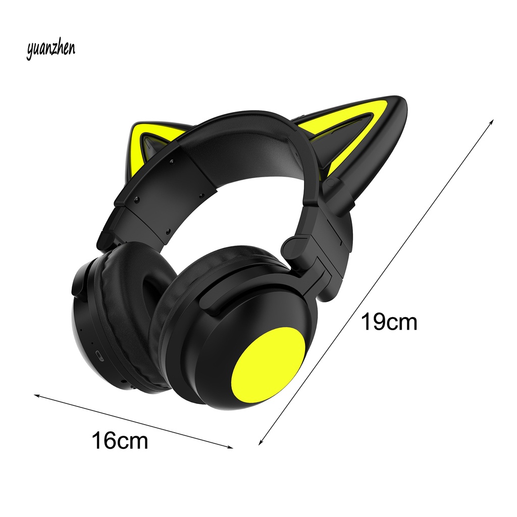 Tai nghe chụp tai bluetooth không dây thiết kế tai mèo đáng yêu siêu nhẹ tiện lợi