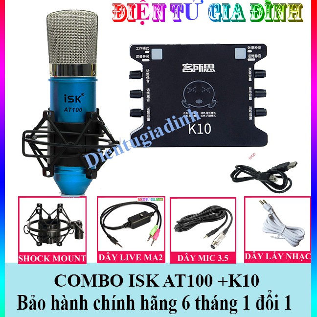 Livestream Hát Karaoke Micro isk at100, Dây Live XOX K10, Âm BH 6 Tháng