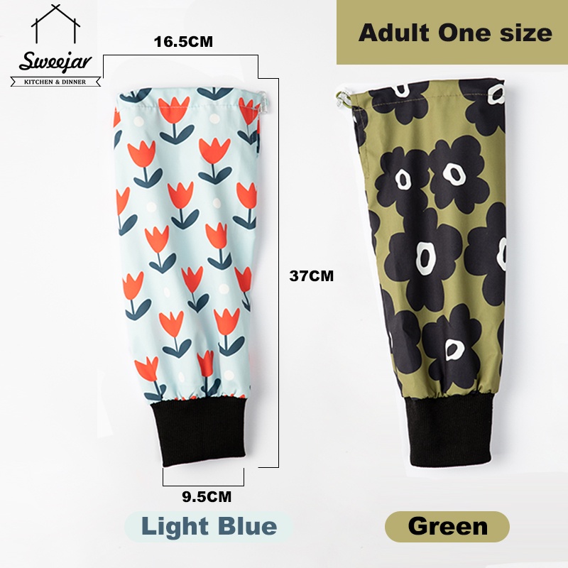SWEEJAR Găng ống tay nấu ăn  bằng polyester chống nước chống dầu có thể điều chỉnh