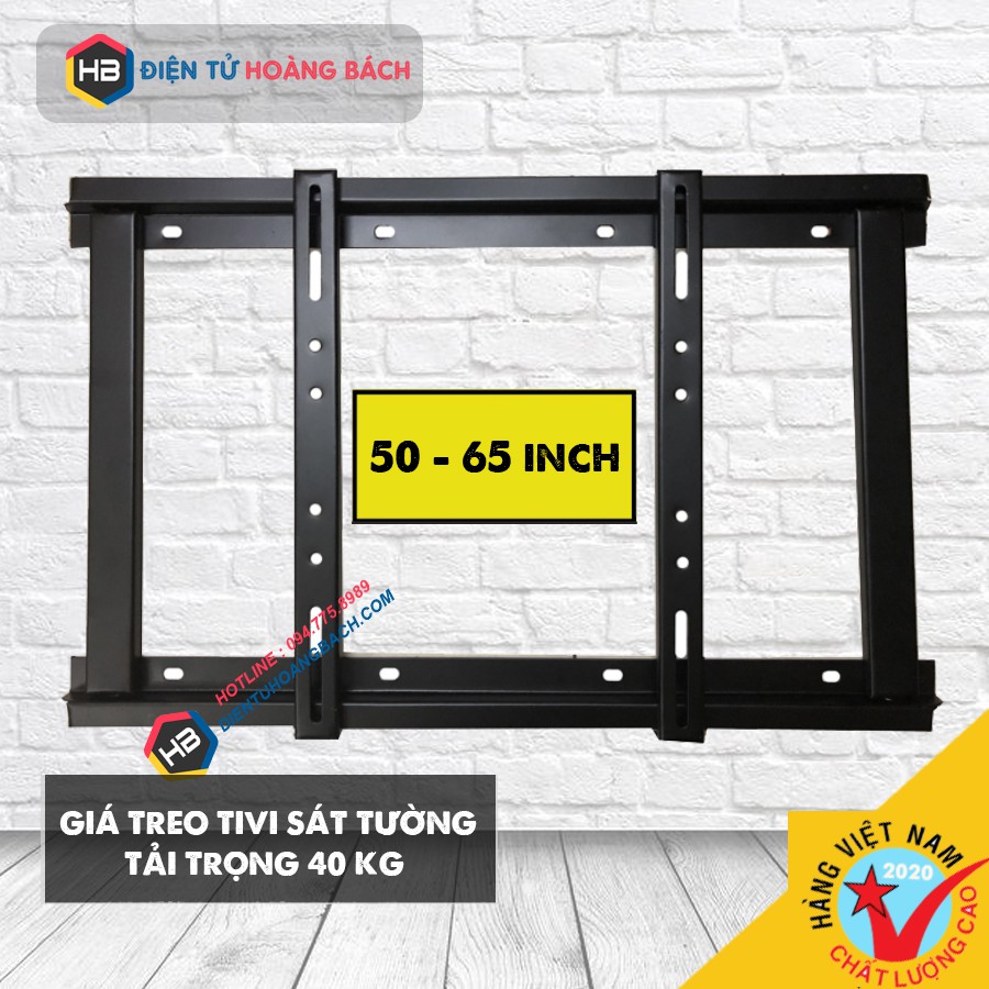 Giá treo tivi phẳng sát tường 50 - 65 inch - Hàng thép dày