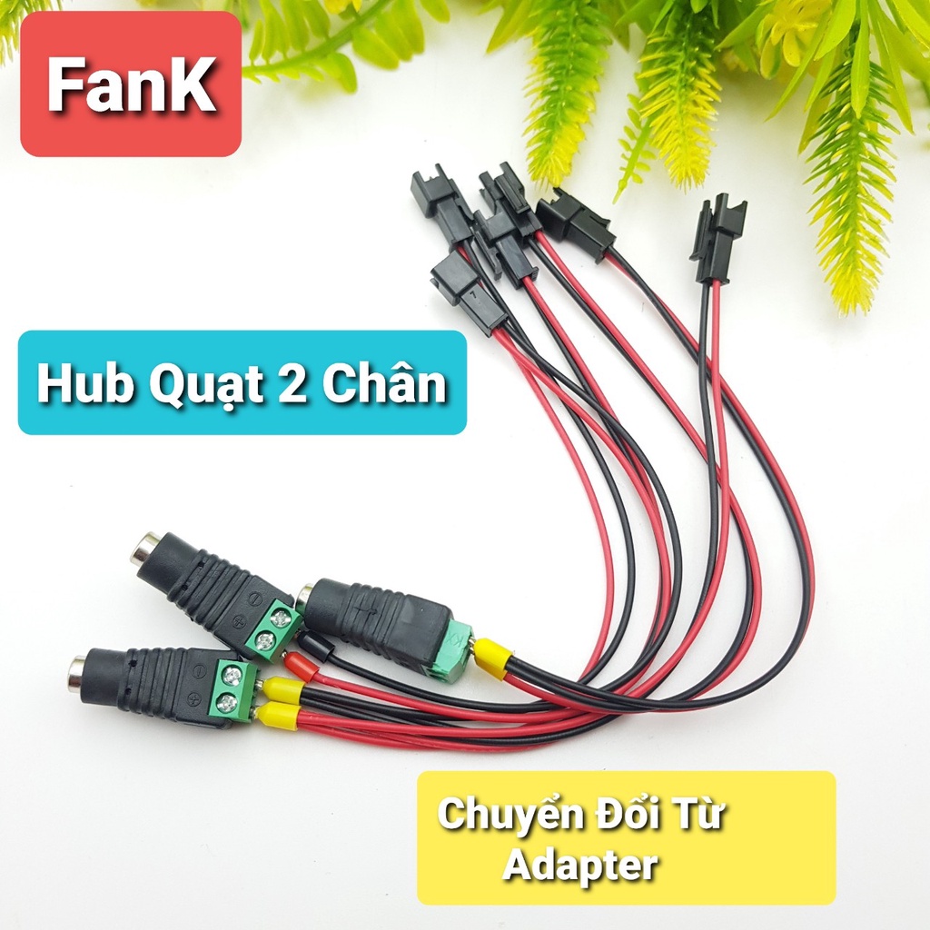 Bộ Chuyển Đổi Cho Quạt 2 ChânBộ HUB Cho Quạt Sử Dụng Nguồn Adapter 5.5x2.1MMHUB quạt 2 Pin 2.54MM Tiện Dụng