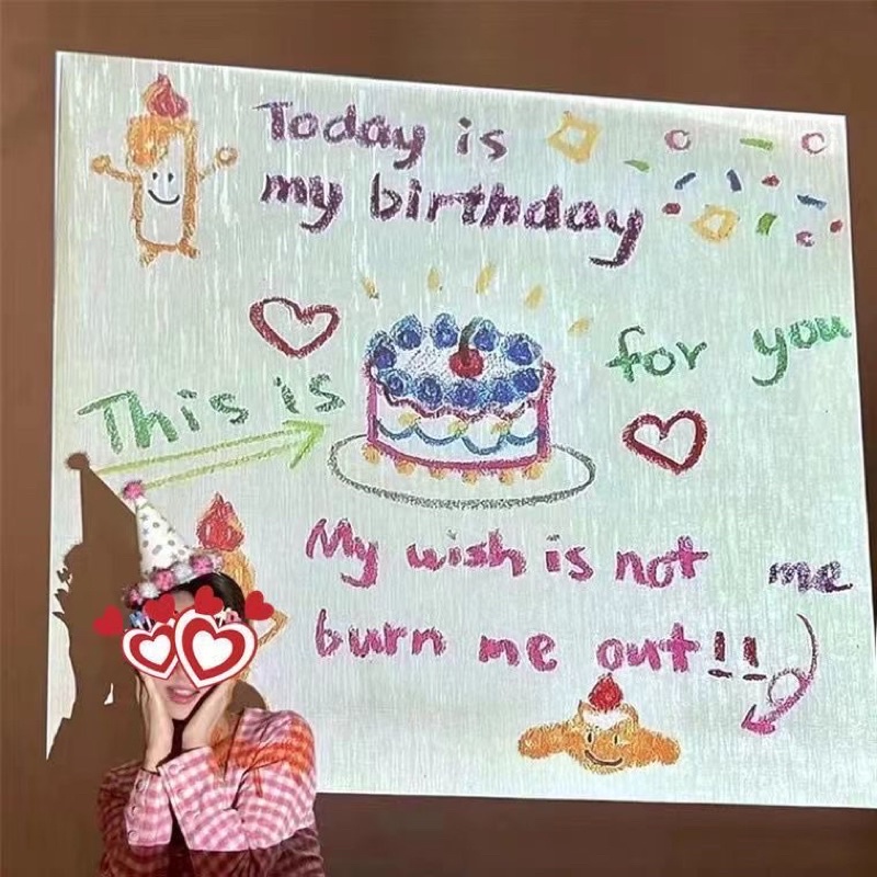 Máy chiếu sống ảo mini hình Happy birthday, phong cảnh