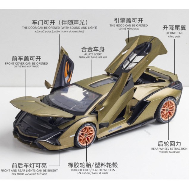 Siêu xe mô hình Lamborghini Sian FKP 37 tỉ lệ 1:18 [nguyên hộp]