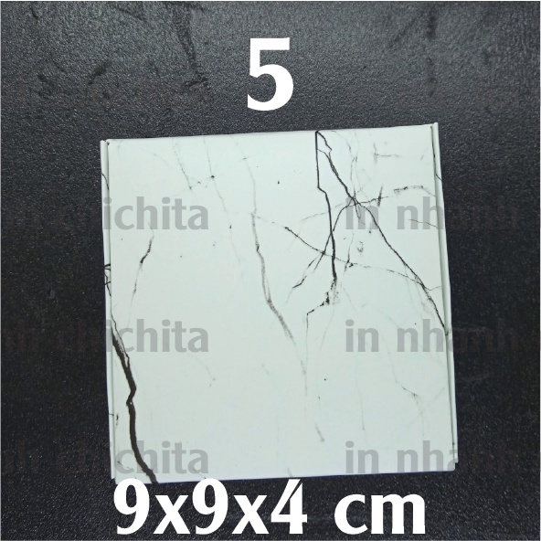 Hộp Giấy Kraft Đựng Bánh Kẹo Họa Tiết Vân Đá Thủ Công Trang Trí Tiệc Cưới 9x9x4cm Hàng có sẵn