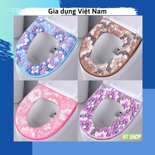 Miếng lót bồn cầu hình hoa nỉ bông