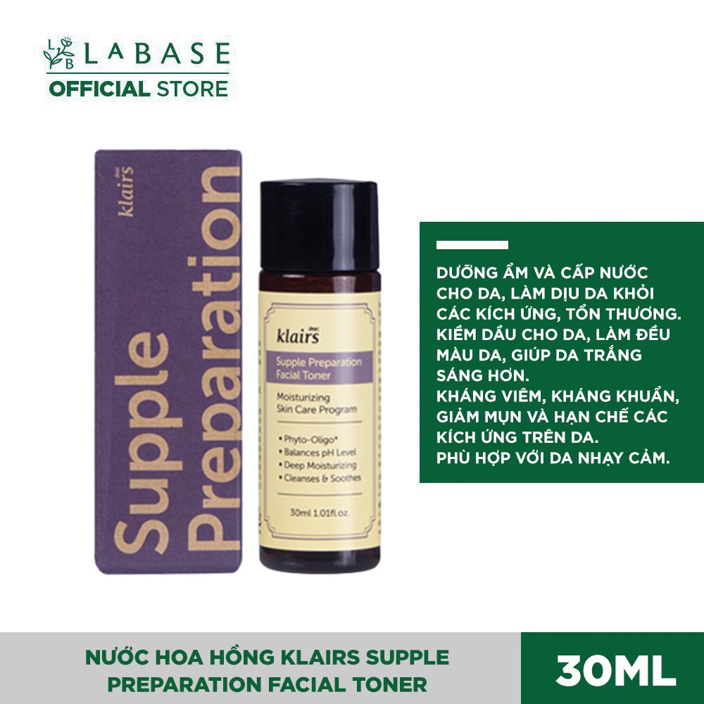 Nước hoa hồng Klairs Supple Preparation Facial Toner 30ml (0857) | BigBuy360 - bigbuy360.vn