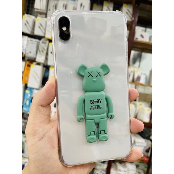 [ Gấu Hồng - Xanh lá - Nâu ] Ốp lưng chống sốc Gấu KAWS kèm giá đỡ dựng điện thoại cho iPhone 6 đến 13pro max