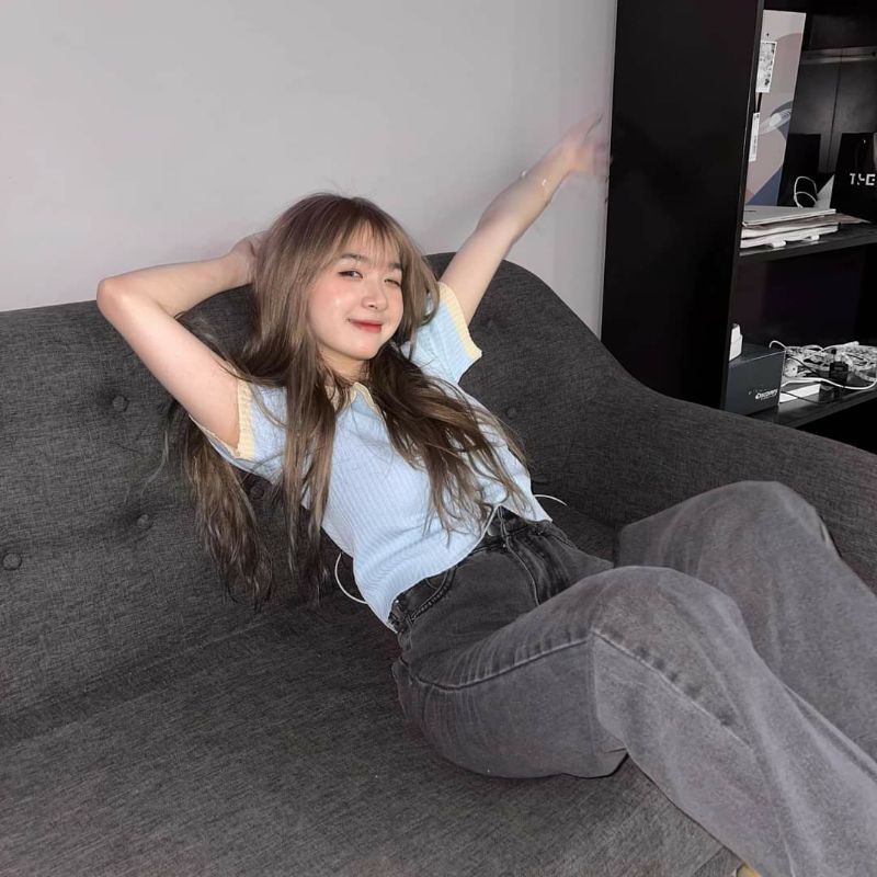 [ Sẵn quần jean size S và size L ] Set đồ áo polo tay ngắn + quần jean ống suông | BigBuy360 - bigbuy360.vn