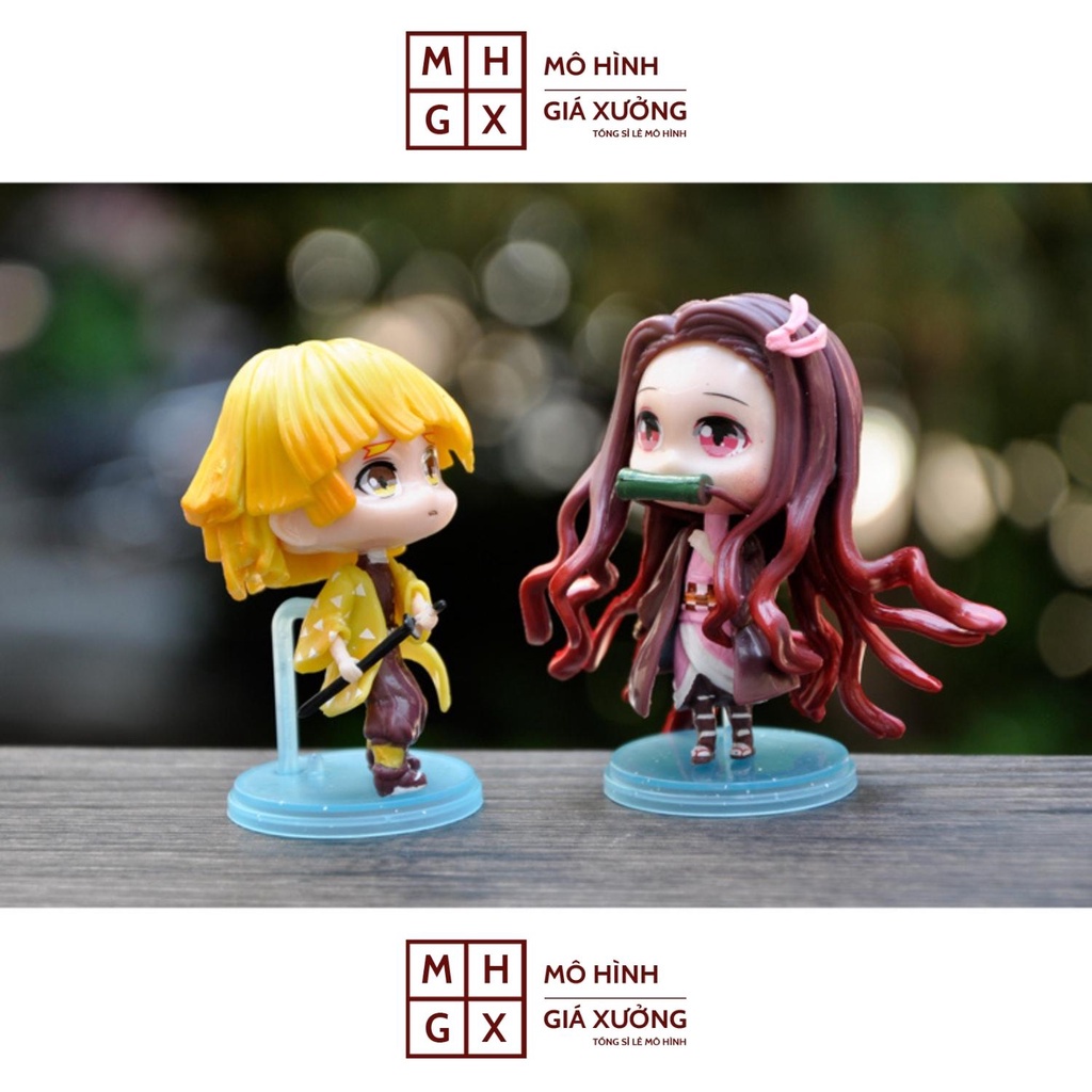 Mô hình Kimetsu no Yaiba mini zenitsu nezuko chibi cute phô mai que siêu dễ thương, figure anime thanh gươm diệt quỷ