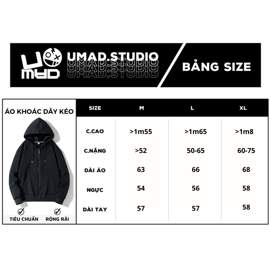Áo khoác dây kéo UMAD unisex racing biker REDLEO nam nữ vải nỉ cottton cao cấp co giãn 4 chiều, thoáng mát