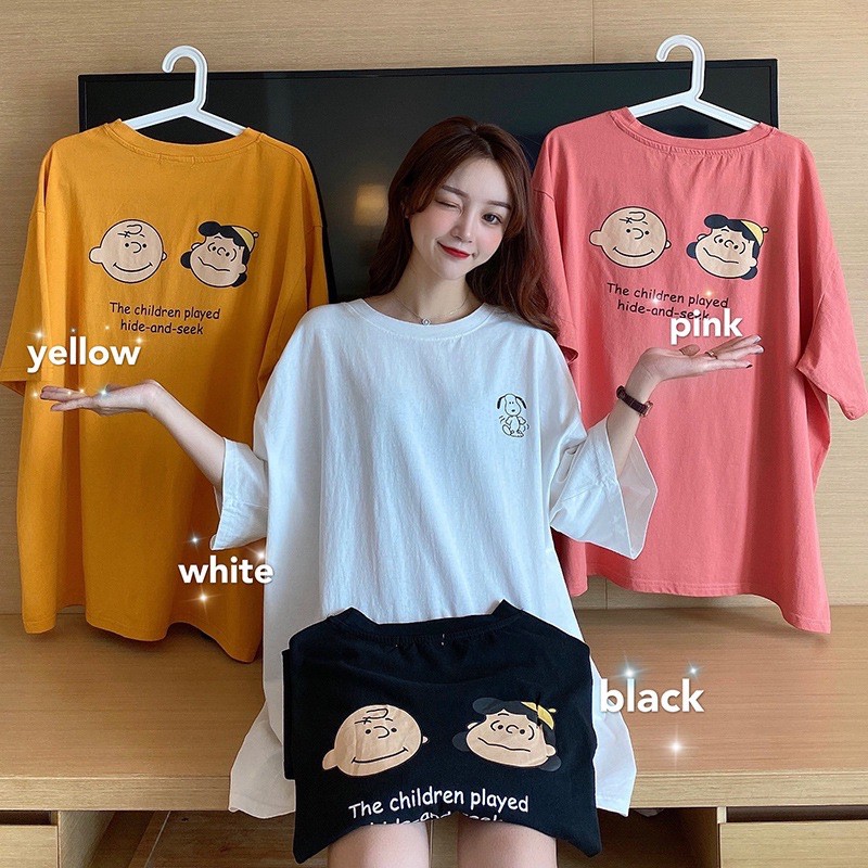 Áo phông nữ tay lỡ dáng HÌNH CÚN suông unisex chất cotton thấm hút mồ hôi phom rộng AP3934 | BigBuy360 - bigbuy360.vn
