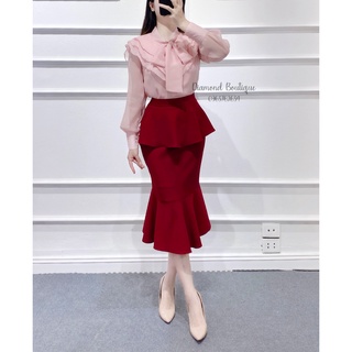 [Diamond Boutique] Áo Sơ Mi Nữ bèo nơ nhật