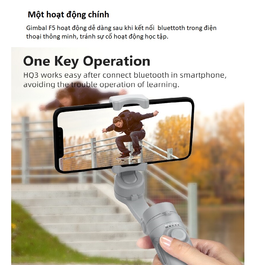 ✨Combo Micro✨Tay cầm gimbal chống rung cho điện thoại, Gimbal F5 3 AXIS chính hãng