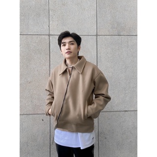 (Chính Hãng AMRISH) Áo Khoác Wool Zip Up Jacket- Nâu Coffee