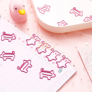Kẹp giấy gim giấy trang trí hình heo con màu hồng 3cm