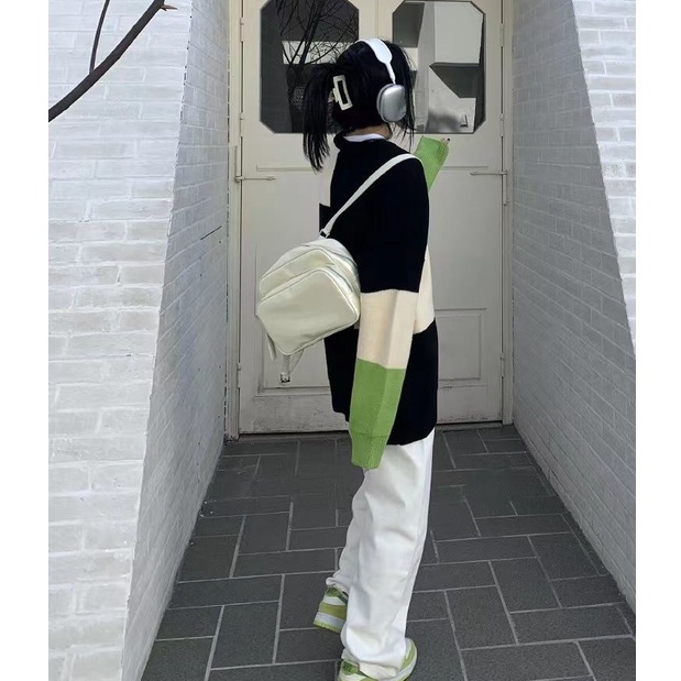 Áo sweater Dệt Kim Cổ Tròn Dáng Rộng Màu Sắc Ngọt Ngào Phong Cách Hàn Quốc Thời Trang Mùa Thu Cho Nữ