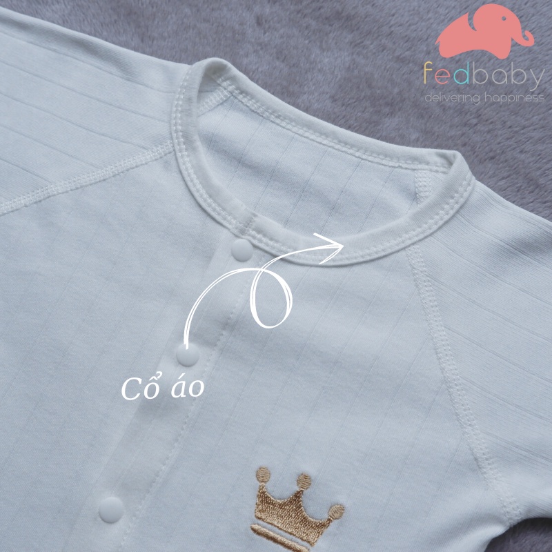 Body dài tay cho bé sơ sinh 100% cotton, 4 mùa - thương hiệu Fedbaby