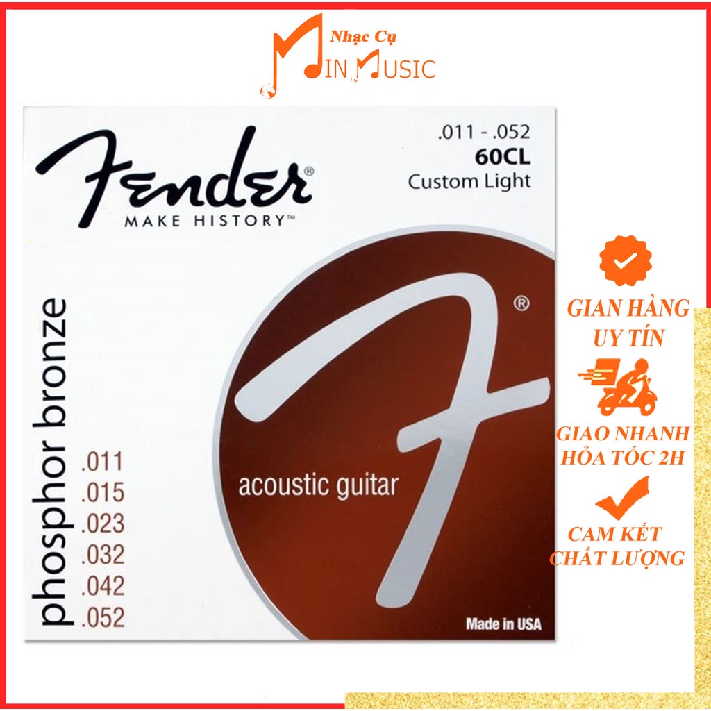 Dây Đàn Guitar Fender Acoustic size 10, 11 Hàng Chất Lượng Tốt