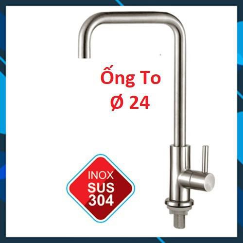 Vòi rửa chén lạnh cao cấp inox304,ống lớn phi 24. Bảo hành 36 tháng