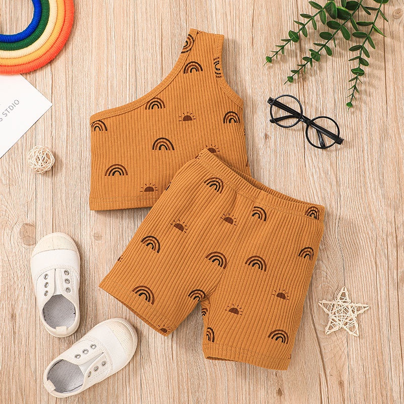 Combo bộ đồ bé gái 1-5 tuổi không tay áo croptop quần đùi set thời trang cho bé trẻ em