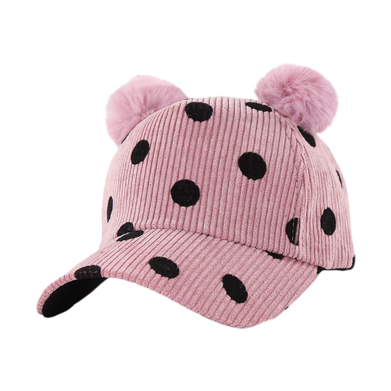 Mũ Lưỡi Trai Họa Tiết Chấm Bi Dễ Thương Thời Trang Thu Đông Cho Bé