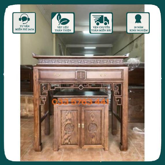 Bàn thờ cơm gỗ sồi nga 100% - bàn thờ bên dưới