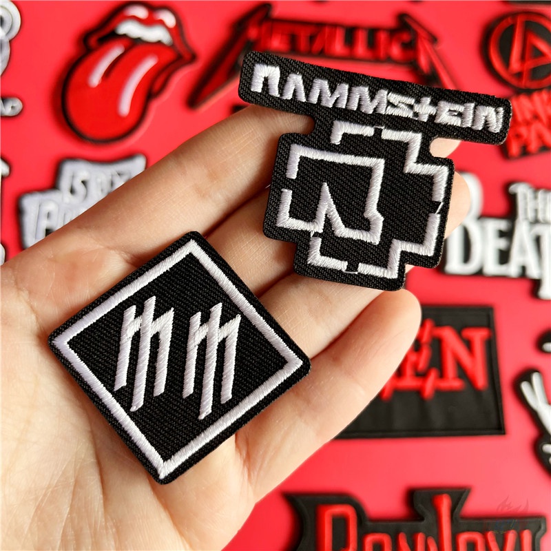 ♚ Miếng Dán Kim Loại Phong Cách Rock 06-On Chất Lượng ♚ 1 Sticker Ủi Thêu Hình Rock N Roll