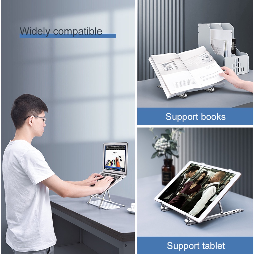 Giá đỡ laptop / máy tính bảng OATSBASF bằng hợp kim nhôm có thể điều chỉnh chiều cao