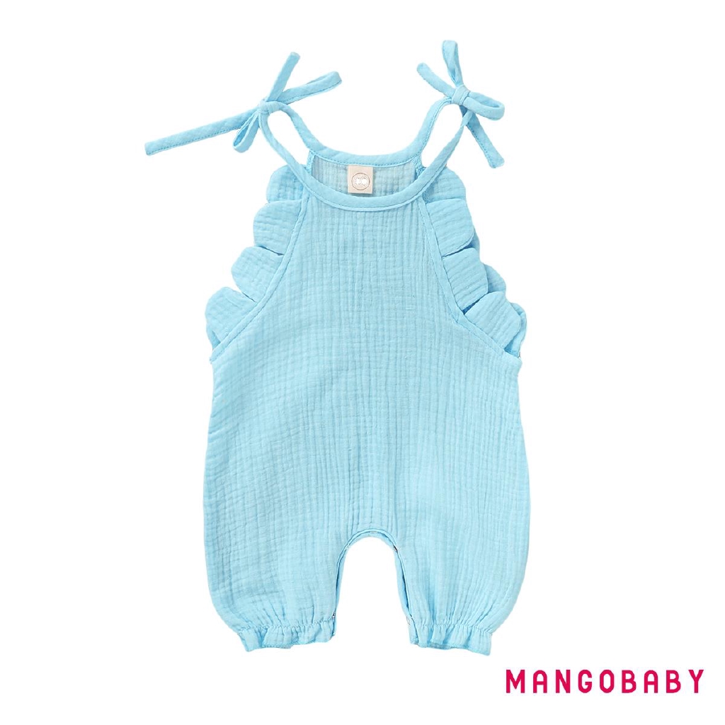 Jumpsuit Sát Nách Màu Trơn Chất Cotton Cho Bé