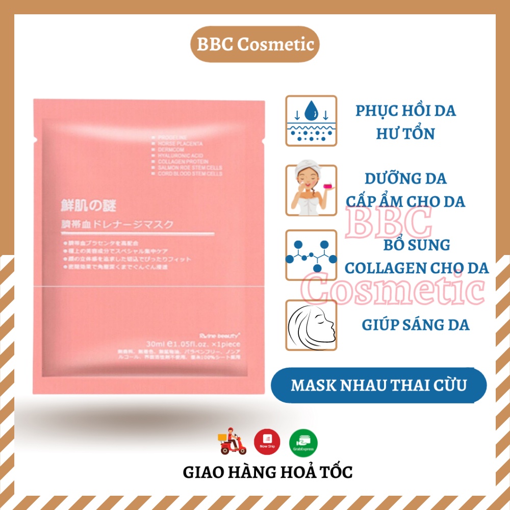 Mặt Nạ Nhau Thai Cừu Tế Bào Gốc Nhật Bản Phục Hồi Da, Dưỡng Da, Cấp Ẩm Và Bổ Sung Collagen Cho Da