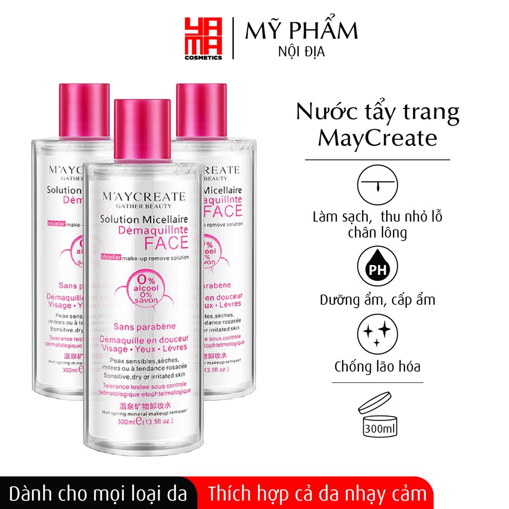 Nước tẩy trang MayCreate 300ml nắp hồng