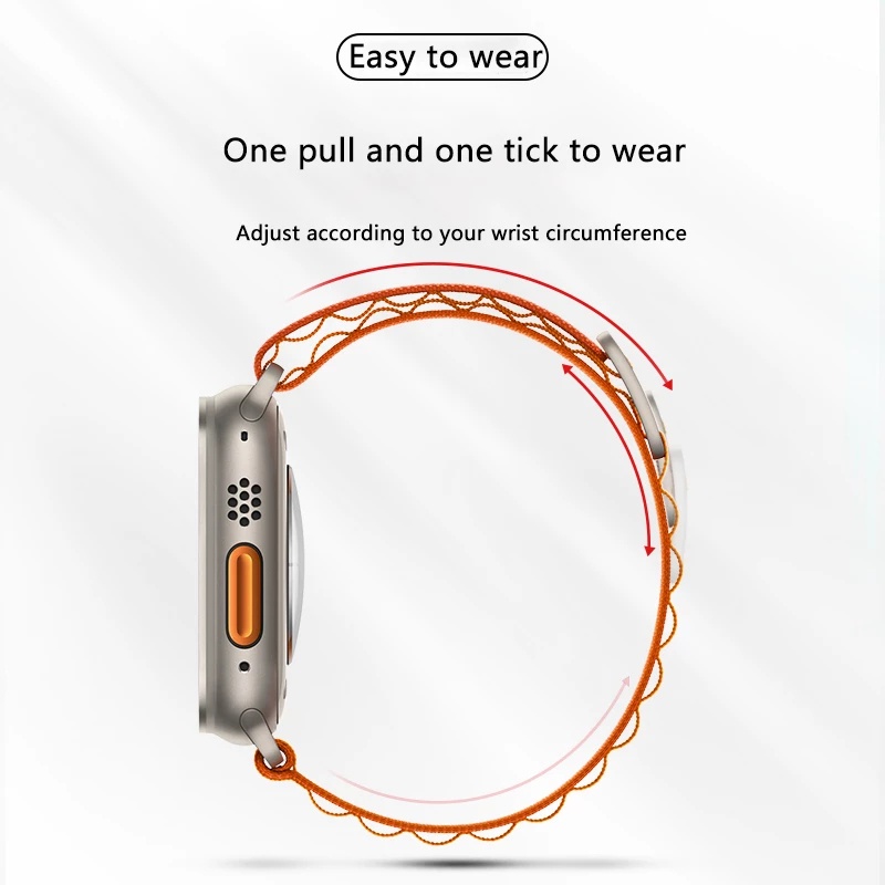 Dây Đeo Nylon Thay Thế Cho Đồng Hồ Thông Minh Apple Watch series Ultra 49mm 8 7 6 SE 5 4 3 iWatch 45mm 41mm 44mm 40mm
