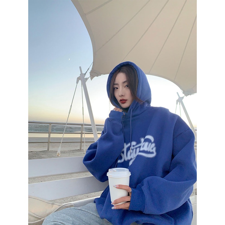 NRVP Áo Hoodie Nữ Tay Dài Dáng Rộng Thời Trang Phong Cách Hàn Quốc