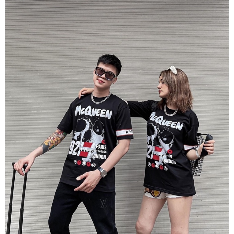 Áo Phông Nam MC Queen in hoạ tiết, chất thun cotton 4 chiều dày dặn