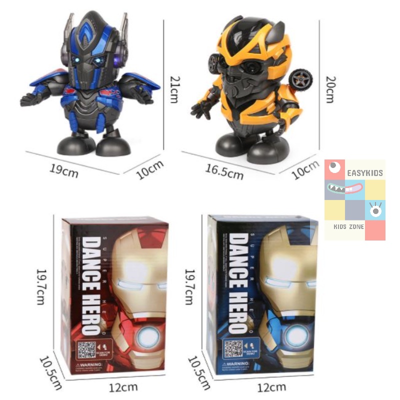 Đồ chơi robot Iron Man dance hero nhảy múa vui nhộn có nhạc và đèn cho bé