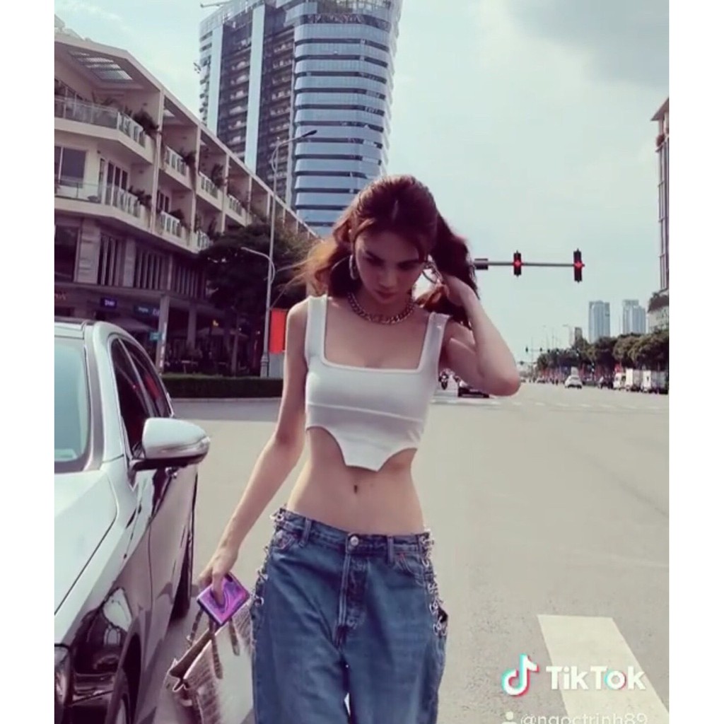 áo kiểu croptop dáng độc lạ, siêu đẹp,chất bozip