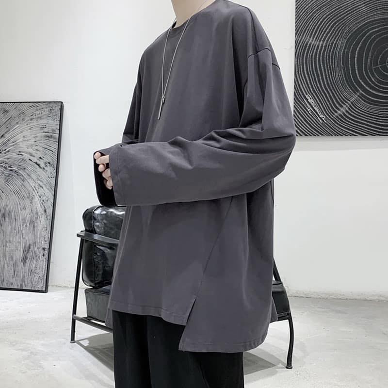 Áo Longsleeves xẻ tà, JACKLANE, Áo nam nữ dài tay oversize trơn Unisex Jack lane | BigBuy360 - bigbuy360.vn