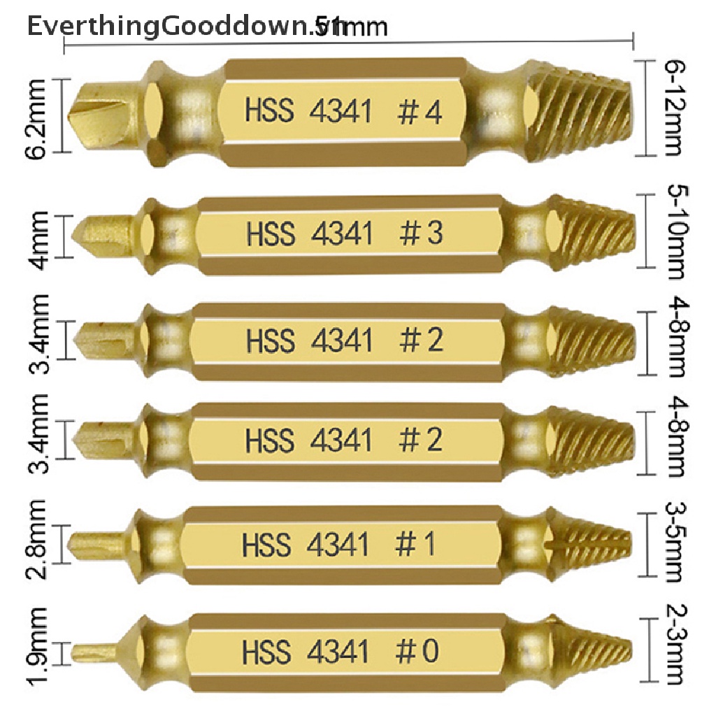 Bộ 6 Mũi Khoan Tháo Gỡ Bu Lông Gãy Chuyên Dụng