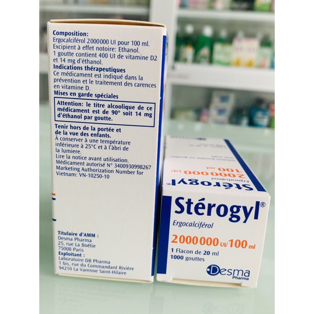 Vitamin D Sterogyl 100ml- bé từ sơ sinh tới 18 tháng của Pháp