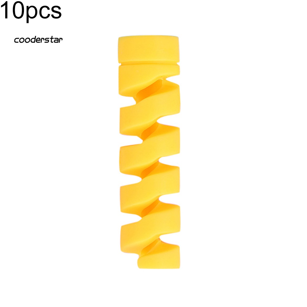 Set 10 phụ kiện bảo vệ đầu dây cáp sạc điện thoại bằng silicon tiện dụng