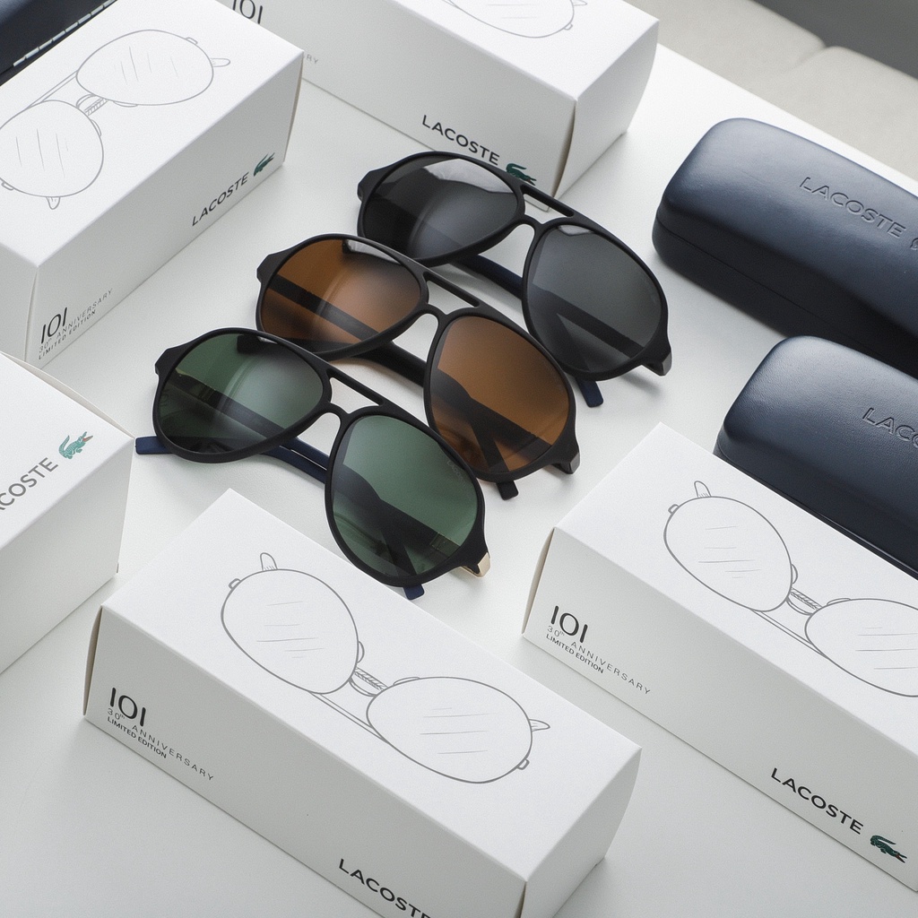 Mắt Kính Râm Mát Phi Công Ôm Sát Mặt Biker Chắn Gió Phân Cực Lacoste xuất xịn FullBox Tròng Kính Không Bám Nước