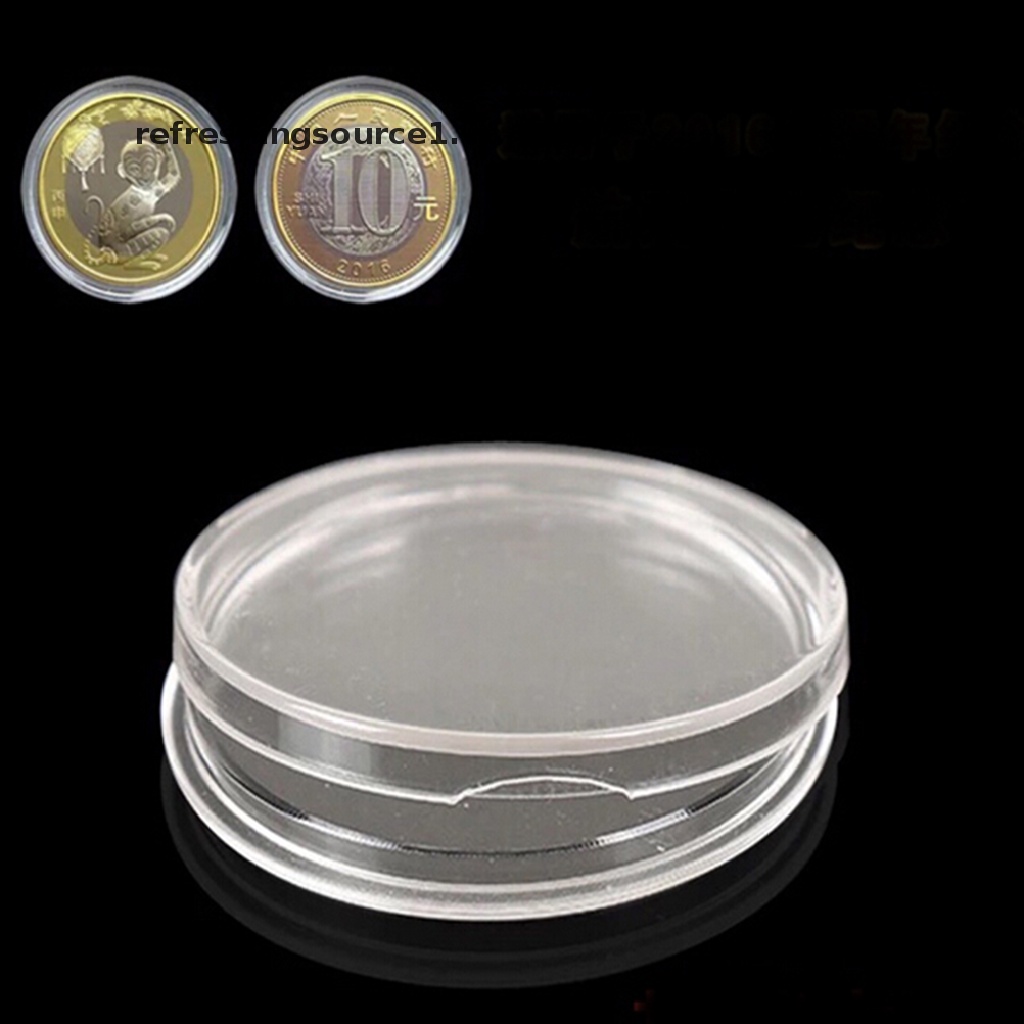 {HOT} 10pcs 25mm Applied Clear Round Cases Coin Storage Capsules Holder Round Plastic {refreshingsource1.vn}