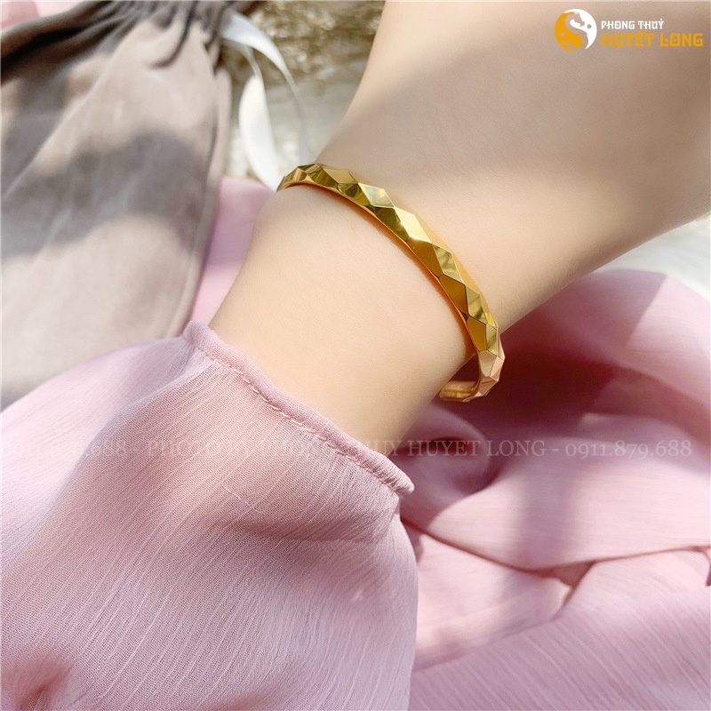 Vòng Tay Nữ Mạ Vàng 18K Cao Cấp Mẫu Họa Tiết LVN004, Lắc Tay Nữ Mạ Vàng Hàn Quốc Cao Cấp, Sành Điệu, Thời Trang