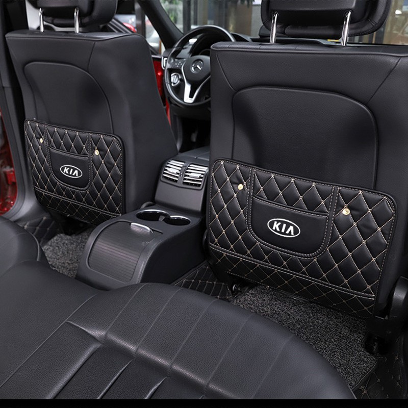 Túi Da Bọc Lưng Ghế Xe Hơi Chống Đá Cho KIA Spectra Sportage Rio Picanto Sorento K5 K3 Cerato Sephia Rondo Grand Carnival Seltos