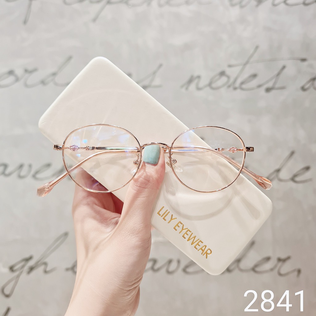 Gọng kính cận nam nữ Lilyeyewear mắt tròn kim loại dễ đeo thời trang 2841 | BigBuy360 - bigbuy360.vn