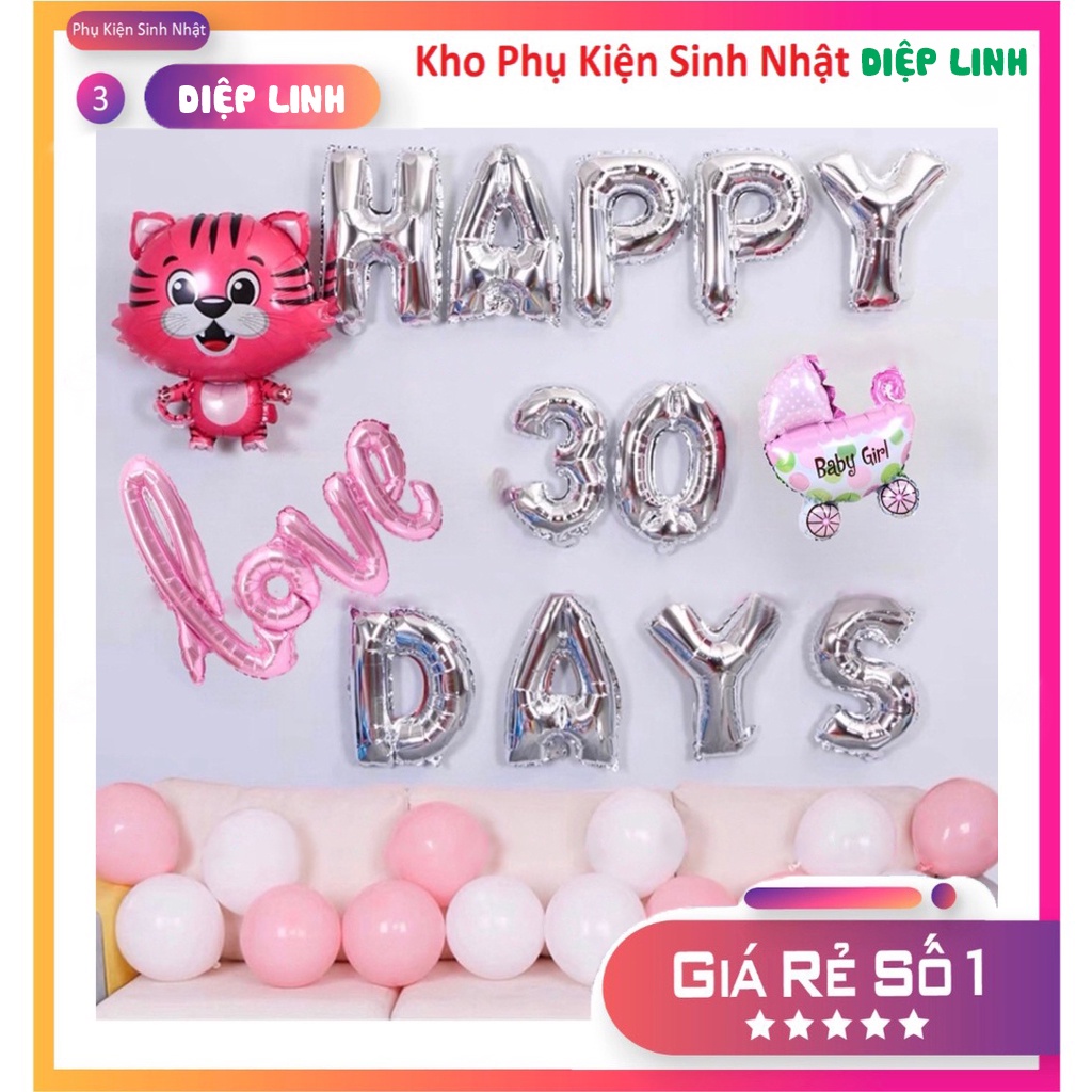 Set bong bóng trang trí sinh nhật mẫu cọp, hổ siêu dễ thương