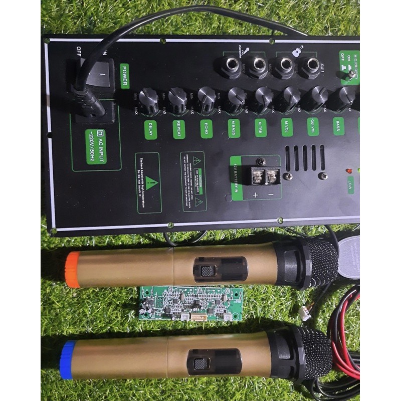 Trọn Bộ Mạch Loa Kéo Kèm 2 Tay Micro Không Dây